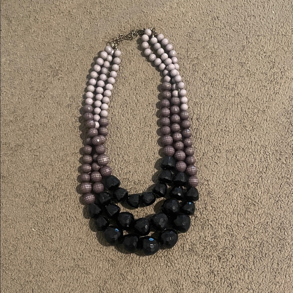 Black and Gray Beaded Necklace